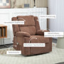 Relax Fåtölj med Lyfthjälp och Fjärrkontroll Sammet Ljusbrun
