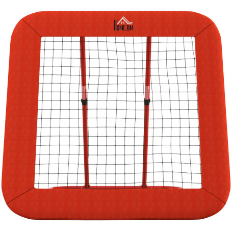 Football Rebound Net Justerbar och Hopfällbar 128 x 118 x 108-120 cm Röd