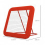 Football Rebound Net Justerbar och Hopfällbar 128 x 118 x 108-120 cm Röd