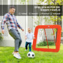 Football Rebound Net Justerbar och Hopfällbar 128 x 118 x 108-120 cm Röd