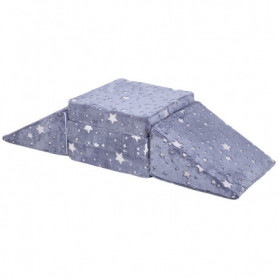 Modulärt Barnsoffa Set 5 Delar Mysig Grå Stjärnmönster Självlysande