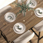 Barbord med 4 Stolar Tjock Stoppning med Knappar Beige / Brun