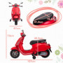 Vespa El Motorcykel för barn med Musik & Strålkastarev 3 km/h Röd