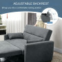 Bäddsoffa 2-sits upp till 200 kg 155 x 90 x 88,5 cm Mörkgrå