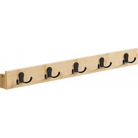 Vägg klädhängare 10 krokar med Tavelhylla 70 cm Ek