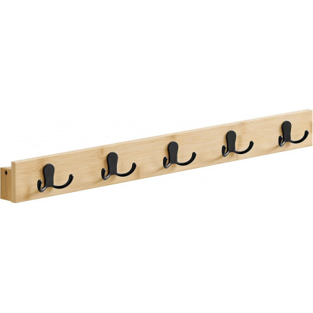Vägg klädhängare 10 krokar med Tavelhylla 70 cm Ek