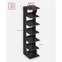Skohylla 7 Nivåer med 2 Krokar Svart Trä 30 x 26,4 x 110,4 cm
