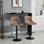 Barstolar x2 Set Höj- och Sänkbar Brun - Svart H. 59 - 80 cm