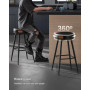 x2 Barstolar 360° Roterande Svart Läder "EKHO" Sitthöjd 76 cm