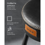 x2 Barstolar 360° Roterande Svart Läder "EKHO" Sitthöjd 76 cm