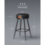 x2 Barstolar 360° Roterande Svart Läder "EKHO" Sitthöjd 65 cm