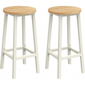 Barstol set 2 st - Barpallar Rund Industriell Design Ek Vit