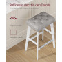 Barstol 2-pack Vintage Knäppt Grå Läder, Sitthöjd 66 cm