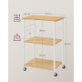 Köksvagn 3-våning Ek Vit 60 x 40 x 89 cm
