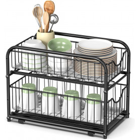 Köksställ, 2 Utdragbara Korgar - Arrangör Till Kök / Badrum - Svart