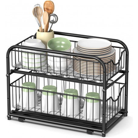 Köksställ, 2 Utdragbara Korgar - Arrangör Till Kök / Badrum - Svart