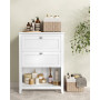 Badrumsskåp med 2 Lådor, 2 Rottingkorgar, Vit, 60 x 30 x 80 cm