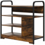 Skoställ 4 Hyllor Öppen Design 70 x 30 x 65 cm Vintage Brun/svart