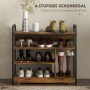 Skoställ 4 Hyllor Öppen Design 70 x 30 x 65 cm Vintage Brun/svart