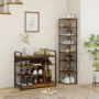 Skoställ 4 Hyllor Öppen Design 70 x 30 x 65 cm Vintage Brun/svart