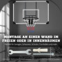 Basketkorg för väggmontering, inomhus/utomhus, robust PC-bakpanel 113 x 61 x 73 cm Svart Vit