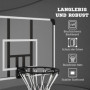 Basketkorg för väggmontering, inomhus/utomhus, robust PC-bakpanel 113 x 61 x 73 cm Svart Vit