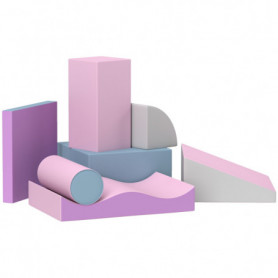 Stora Byggklossar 7 Delar Mjuk Säkert Material Rosa