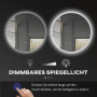 Rund Badrumsspegel med Back LED Belysning Ø 70 cm Vit Svart