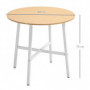 Matbord Rund Industriell-design Ek/Vit Ø80 x 76H cm