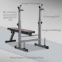Bänkpress 8 Positions 98 - 122 cm Svart Grå