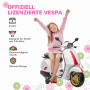 Vespa El Motorcykel för barn med Musik & Strålkastarev 3 km/h Vit