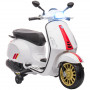 Vespa El Motorcykel för barn med Musik & Strålkastarev 3 km/h Vit
