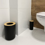 Badrumstillbehör - Badrumsset – 6 Delar i Svart och Bambu för Stil och Funktionalitet
