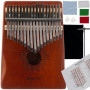 Musikinstrument Kalimba 17-nyckels – Komplett Set med Stämningshammare, Tumskydd och Tillbehör