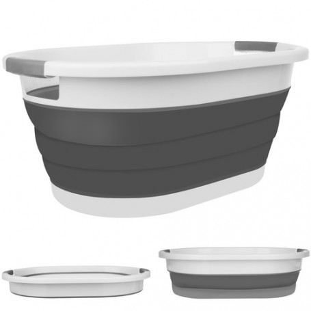 Vikbar Tvättskål/Badvask 25L – Perfekt för Hushåll och Utomhusbruk med Handtag