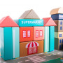 Trä Byggklossar Stad Set – 115 Block och Pusselmatta för Kreativ Le...