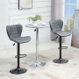 2-Pack Barstol Justerbar Höjd Retrodesign Grå Läder