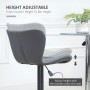 2-Pack Barstol Justerbar Höjd Retrodesign Grå Läder