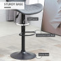 2-Pack Barstol Justerbar Höjd Retrodesign Grå Läder