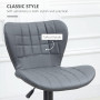 2-Pack Barstol Justerbar Höjd Retrodesign Grå Läder
