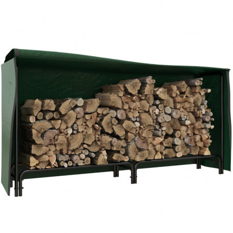 Vedställ med Vattentätt Överdrag 0,6 m³ / 200 kg, 240 x 36 x 99 cm, Grön