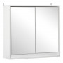 Vägg Badrumsskåp med Spegel, Förvaringshylla Dubbel Dörr Vit