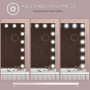 Sminkspegel Hollywood med Justerbar LED-belysning 80 x 62 cm​