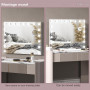 Sminkspegel Hollywood med Justerbar LED-belysning 80 x 62 cm​