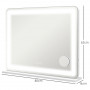 Sminkspegel med Touch-kontroll LED-belysning 80 x 62 cm​