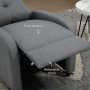 Relax Fåtölj med Fotstöd, Linneffekt Tyg Grå
