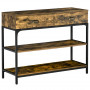 Konsolbord Industriell Trä med 2 Lådor Vintage Brun 100 x 35 x 79,2 cm