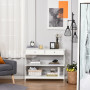 Konsolbord Industriell Trä med 2 Lådor Vit 100 x 30,5 x 80 cm