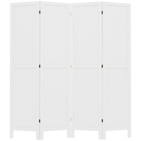 Skärmvägg Rumsavdelare i 4 Trä Paneler 160 x 170 cm Vit