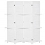 Skärmvägg Rumsavdelare 4-Panelers Vit Trä med Hyllor 162 x 170 cm